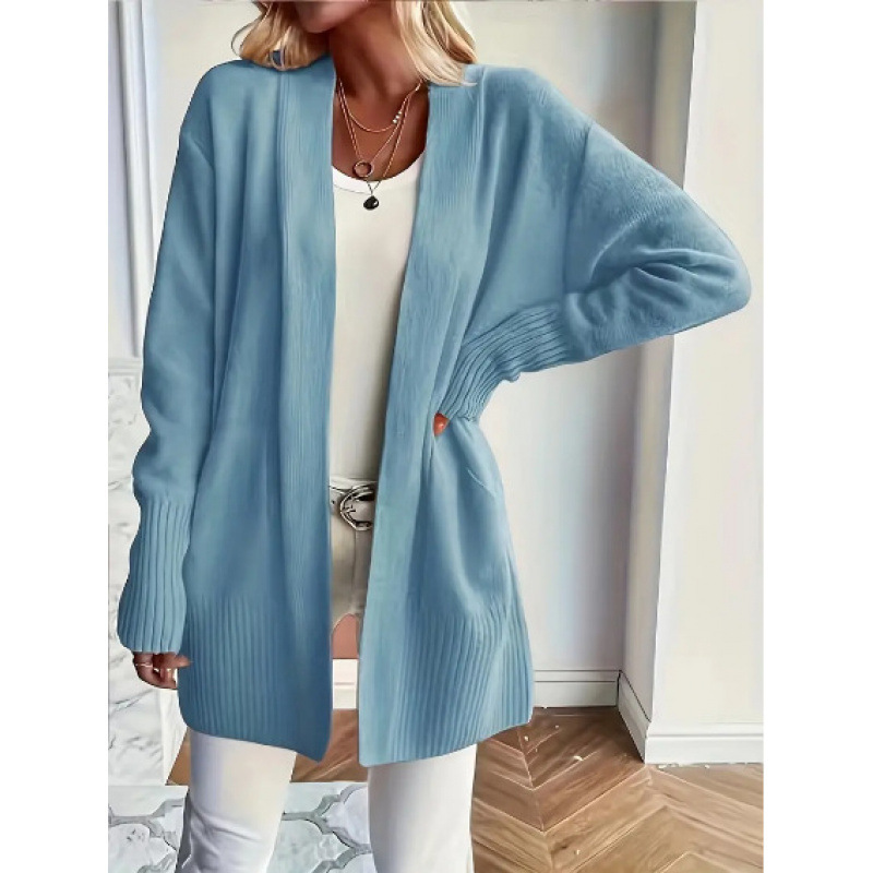 Foreign Trade Cross-Border Plus-Size Women's Knitwear European and American Style Cardigan Casual Simple and Stylish with Pockets Shawl Sweater Foreign Trade Cross-Border Plus-Size Women's Knitwear European and American Style Cardigan Casual Simple and Stylish with Pockets Shawl Sweater