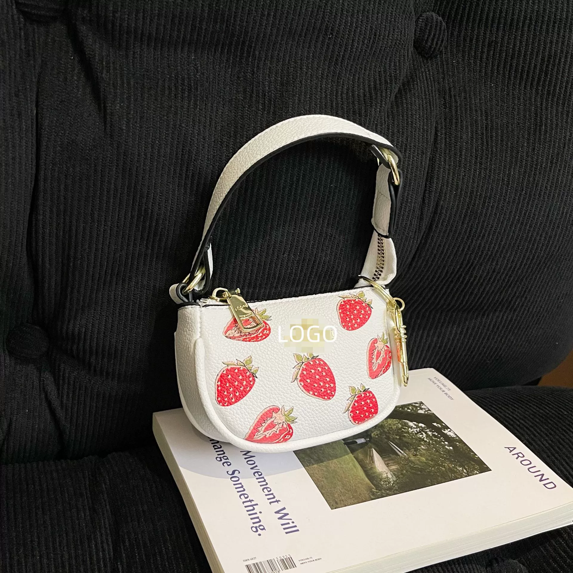 Bag, design keychain, cute wallet, European style
