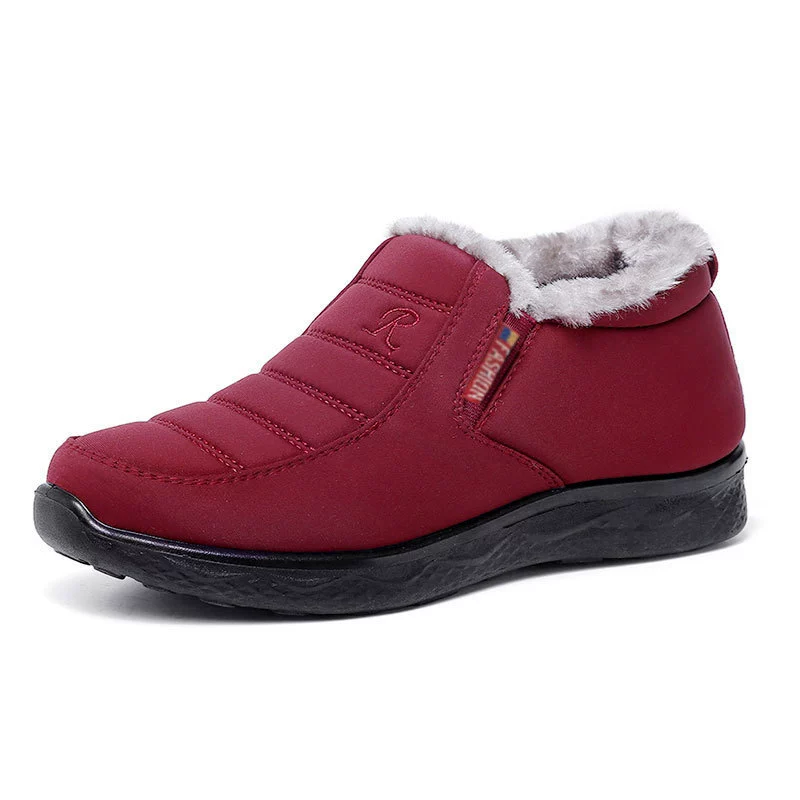 Winter boots, insulated ankle boots, unisex plus sizes, faux‑fur lining