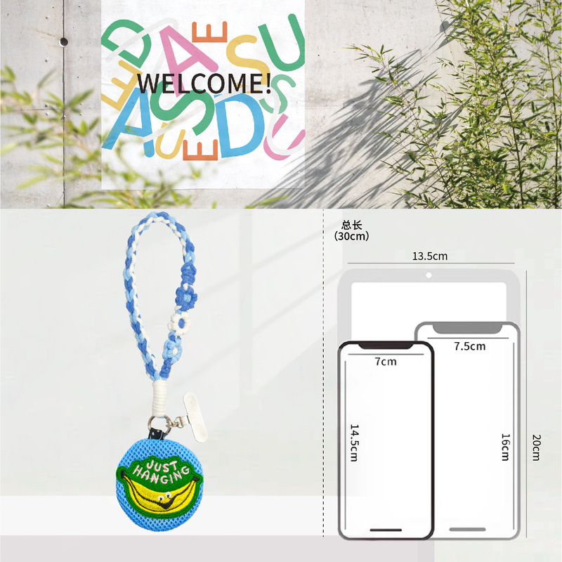 Wholesale mobile phone lanyard bag, portable multifunctional coin purse, earphone key holder, cute mini woven camera bag for women