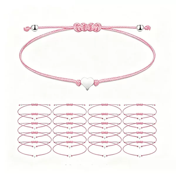 Cross-Border Hot-Selling Pink Friendship Bracelets, Simple Love-Themed Bracelets, Wholesale in Stock