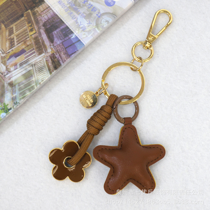 创意锌合金属花朵现货钥匙扣挂件精致手编可爱包包手机服装挂饰