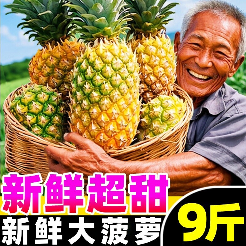 Guangdong Zhanjiang Pineapple 4.5kg Fresh fruit should be picked in season, hand-picked Golden Diamond Pineapple, fragrant small pineapple Guangdong Zhanjiang Pineapple 4.5kg Fresh fruit should be picked in season, hand-picked Golden Diamond Pineapple, fragrant small pineapple