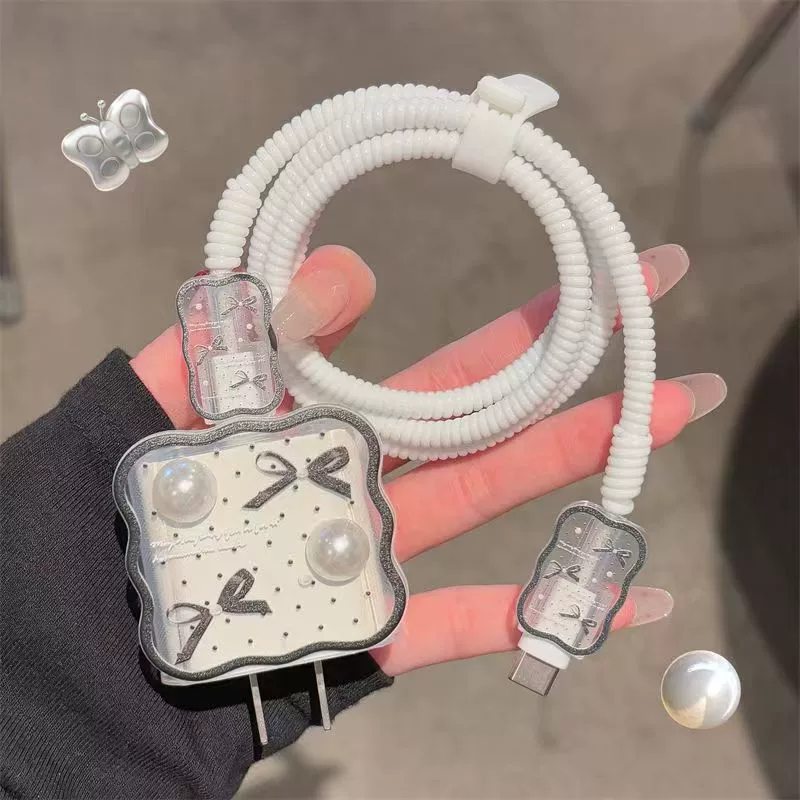 Жемчужная лента яблоко 16 зарядное устройство чехол для iphone15 кабель для передачи данных 14 защитный чехол