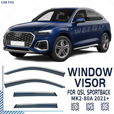 Rain shield – Window visor - standard-packing-without-logo-china-audi-q5l-sportback-mk2-80a-2021-2025-with-bright-strips-rain-shield