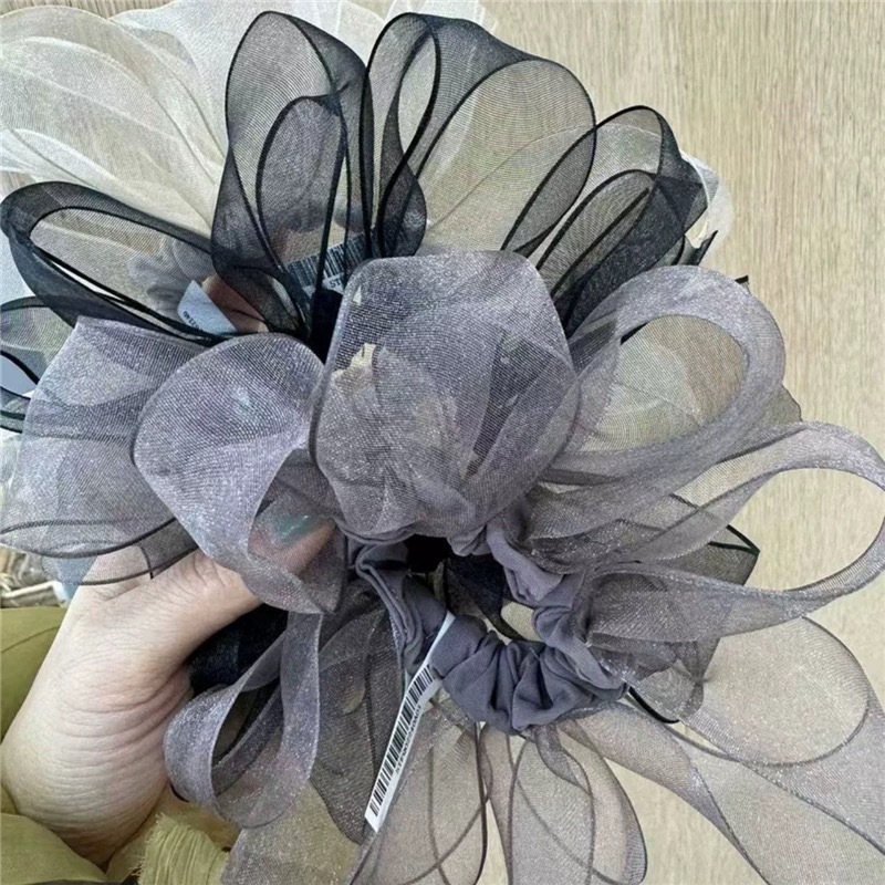 Explosiva de Douyin ~ Dongdaemun, el mismo estilo, diseño simple, anillo para el cabello de organza, bola francesa, cuerda para el cabello, accesorios para el cabello de temperamento