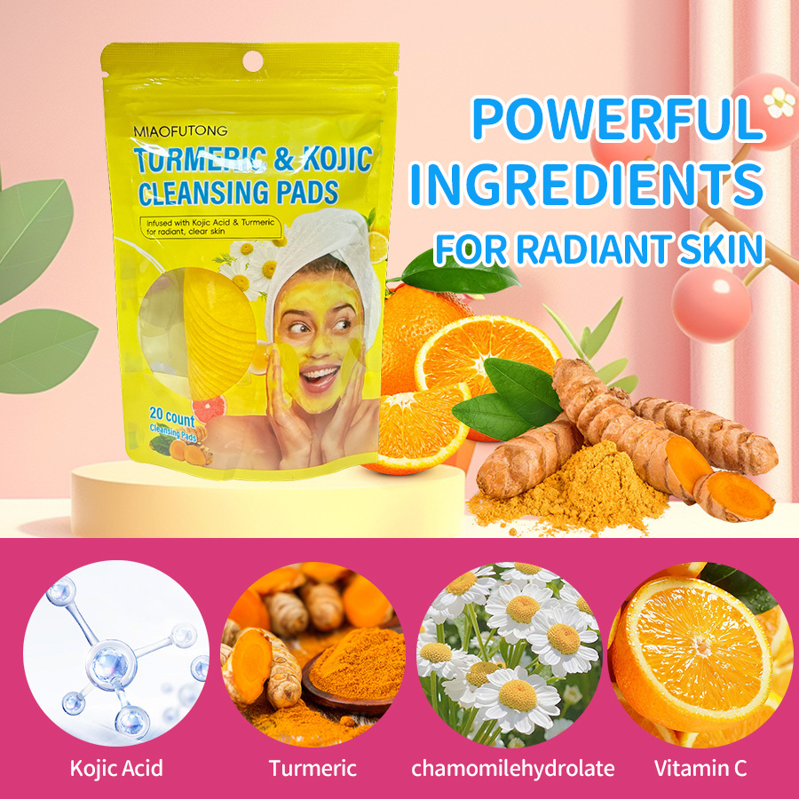 Comercio exterior transfronterizo, jabón de cúrcuma, mousse de limpieza, juego de almohadillas de limpieza de jengibre, lavado de cara, baño de limpieza, jabón hecho a mano