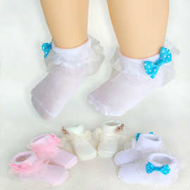 外贸女童纱网袜子 儿童花边袜婴儿短袜女宝宝公主蕾丝袜工厂批发