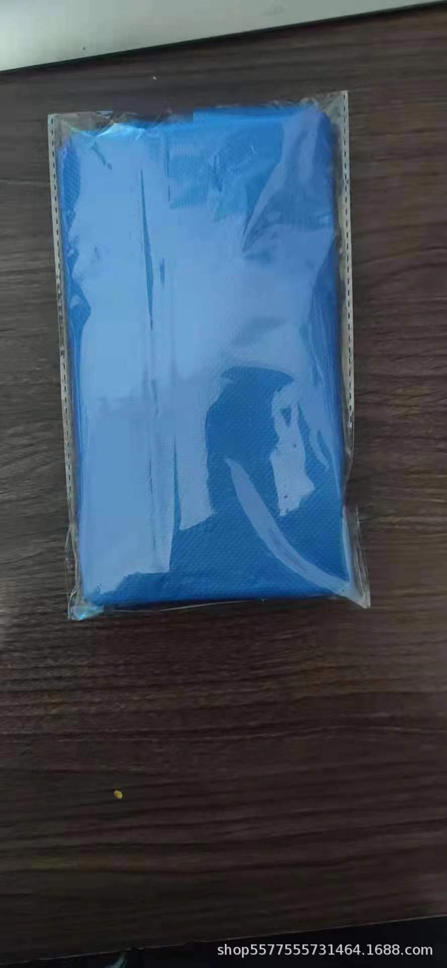 Cubierta de zapato larga desechable PE engrosada a prueba de polvo a prueba de lluvia color transparente banda de goma azul oscuro cordón cubierta de bota a la deriva