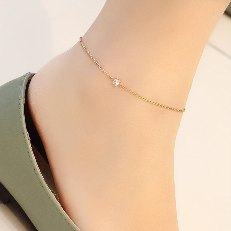 Joyas de acero de titanio simple joyas de mujer no decolor joyas de playa joyas de oro rosa 18K joyas