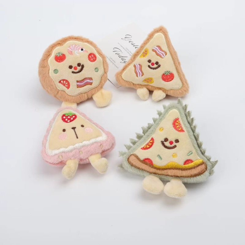 卡通毛绒仿真食物榴莲披萨草莓pizz造型胸针书包装饰玩偶挂件饰品|undefined
