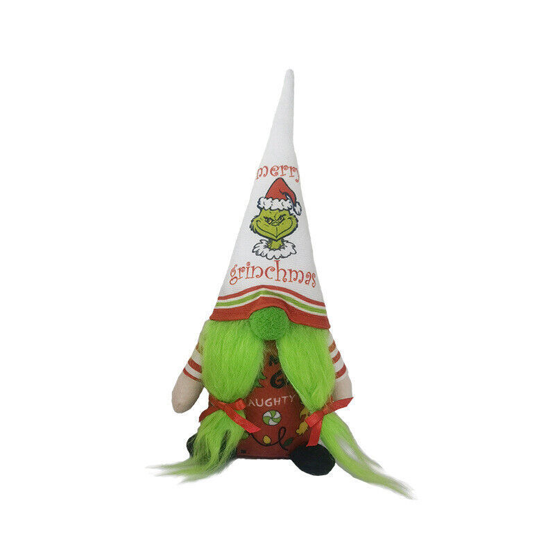 Nuevas decoraciones navideñas transfronterizas Grinch piel verde monstruo enano muñeca nórdica Rudolf Navidad muñeca sin rostro