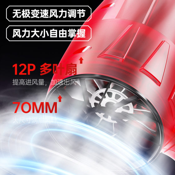 Turbo Duct Fan Violent Car Washing Water Blowing Dust Removal Industrial Lithium Battery Blower High Power Powerful Storm Blower