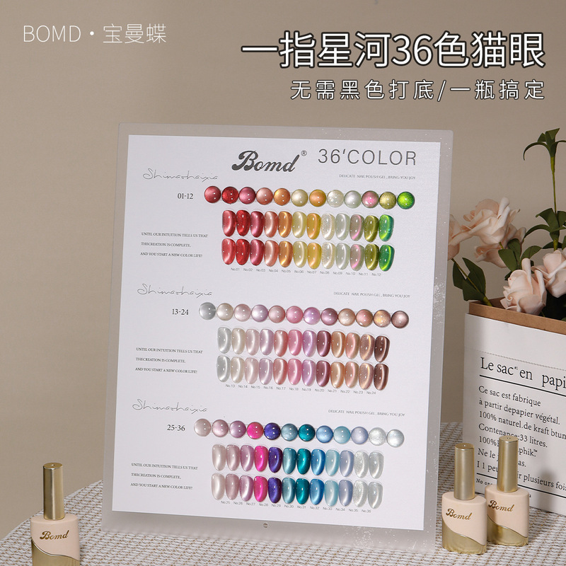 One-Finger Galaxy Cat's Eye Nail Polish Gel 2025 New Model Glass Bead Cat's Eye Popular White Nail Salon Exclusive