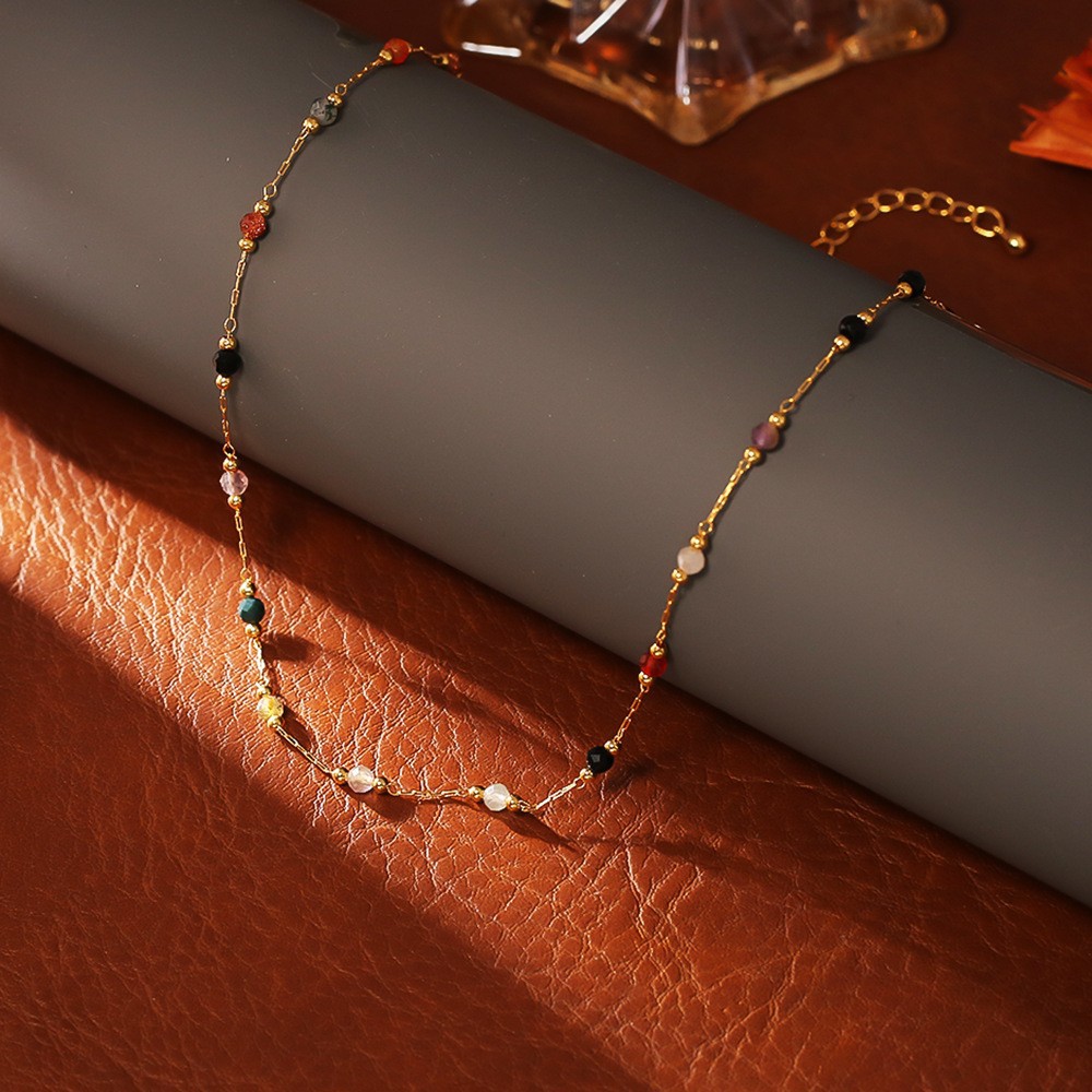컬러 천연석 목걸이