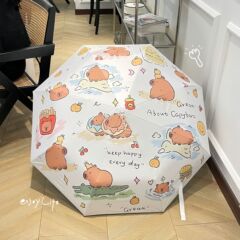 現物カピバラ自動傘ins小衆アニメカピバラ晴雨両用傘日焼け止め耐久日除け傘