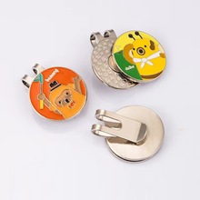 定制高尔夫帽夹定做创意烤漆果岭叉金属球标LOGO磁吸珐琅马克帽夹