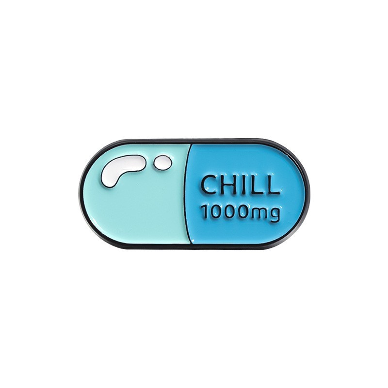 Broche capsule polyvalente Pill, accessoires de mode, série de badges en métal, lettres_voghion.com