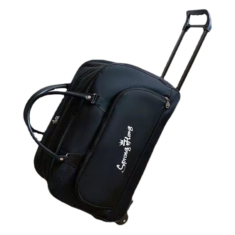 Bolsa de carro plegable de gran capacidad, para viajes, con ruedas, portátil para hombres y mujeres