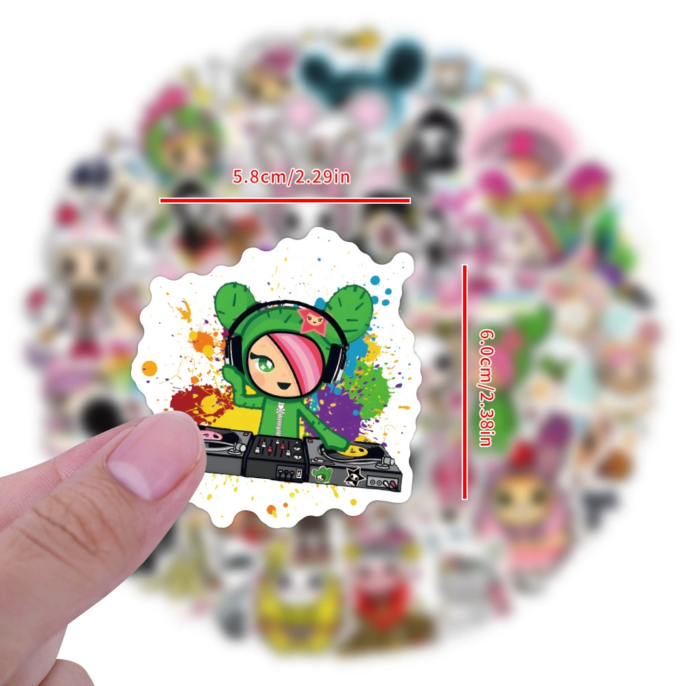 50 мультфильм tokidoki размерная фантазия серия мультфильм милый ручной учёт декор гитара узор наклейка оптом