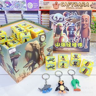 New Shanhai Ji Beast Blind Box Pendant, Fun Ugly Cute Figure, Shark Model Doll with Shoes, Desktop Ornament