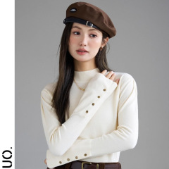 ファッショナブルでスタイリッシュなデザインの女性用長袖セーター 2025 春と秋の新しい多用途痩身ボトムシャツトップトレンディ