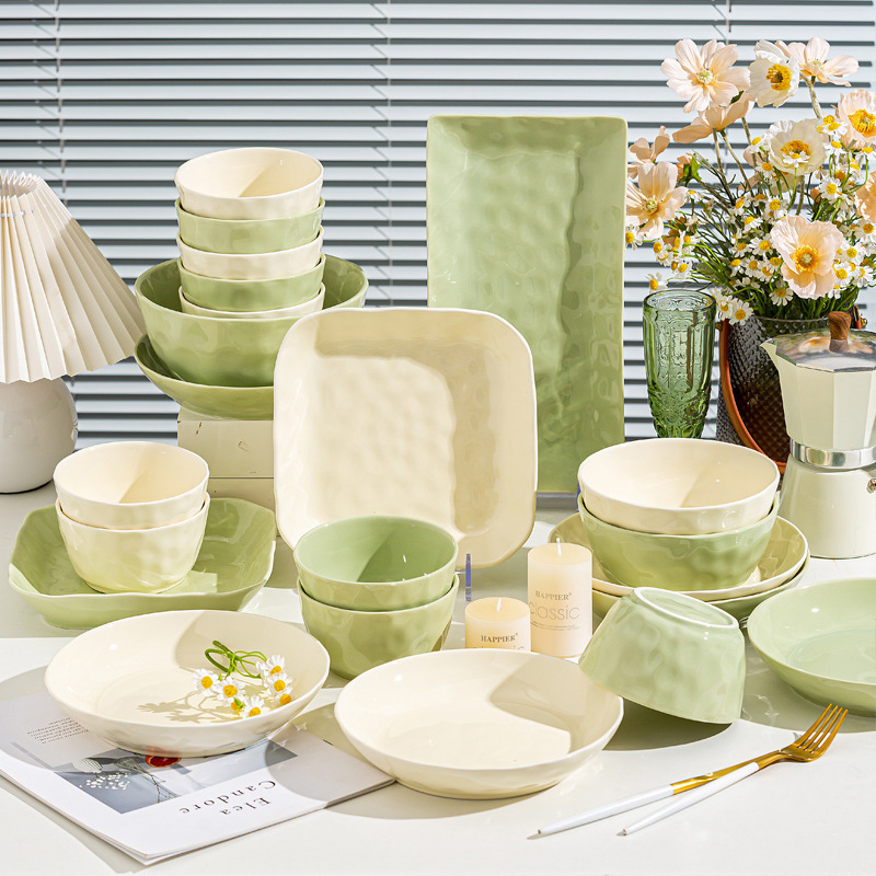 2024 new underglaze color high color value cream wind tableware dishes suit household ceramic bowl DIY free collocation