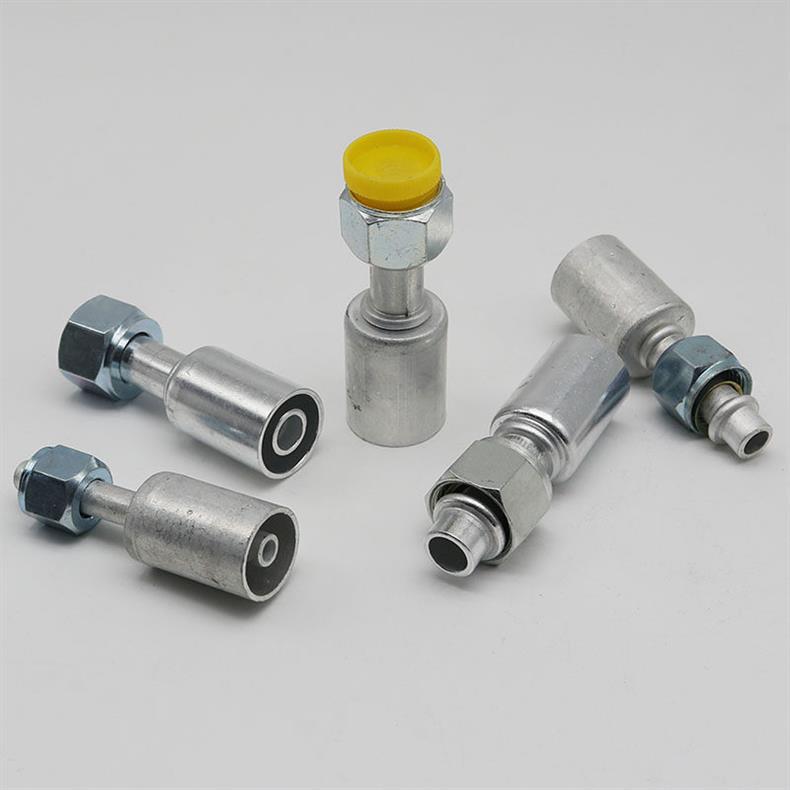 Car Air Conditioning Pipe Connectors 3/4 Inch, 1/2 Inch, 5/8 Inch, Environmentally Friendly R134A Standard or Port Pipe Connectors with Aluminum Sleeve, Straight and Bent Connectors