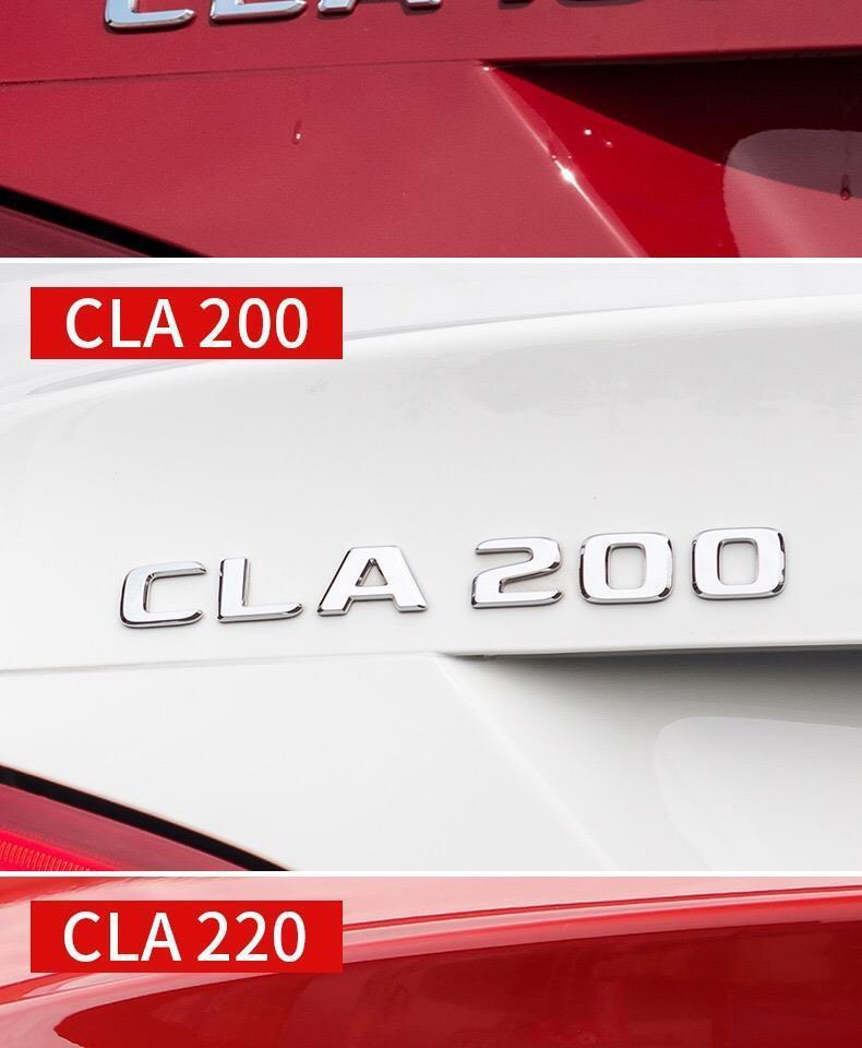 Mercedes-Benz rear car sticker, AMG tail emblem modification for CLA200/220/260, CLA45 lettering, and four-wheel drive symbol