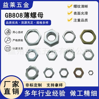 厂家直供GB808定制六角薄螺母冲压件非标镀锌螺帽特扁异形螺母