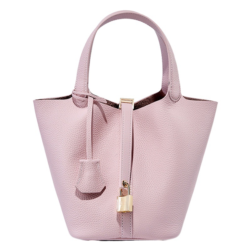 高級本革レディースバッグバケットバッグ多用途クラシック野菜バスケット第一層牛革レディース2025新しいハンドバッグ