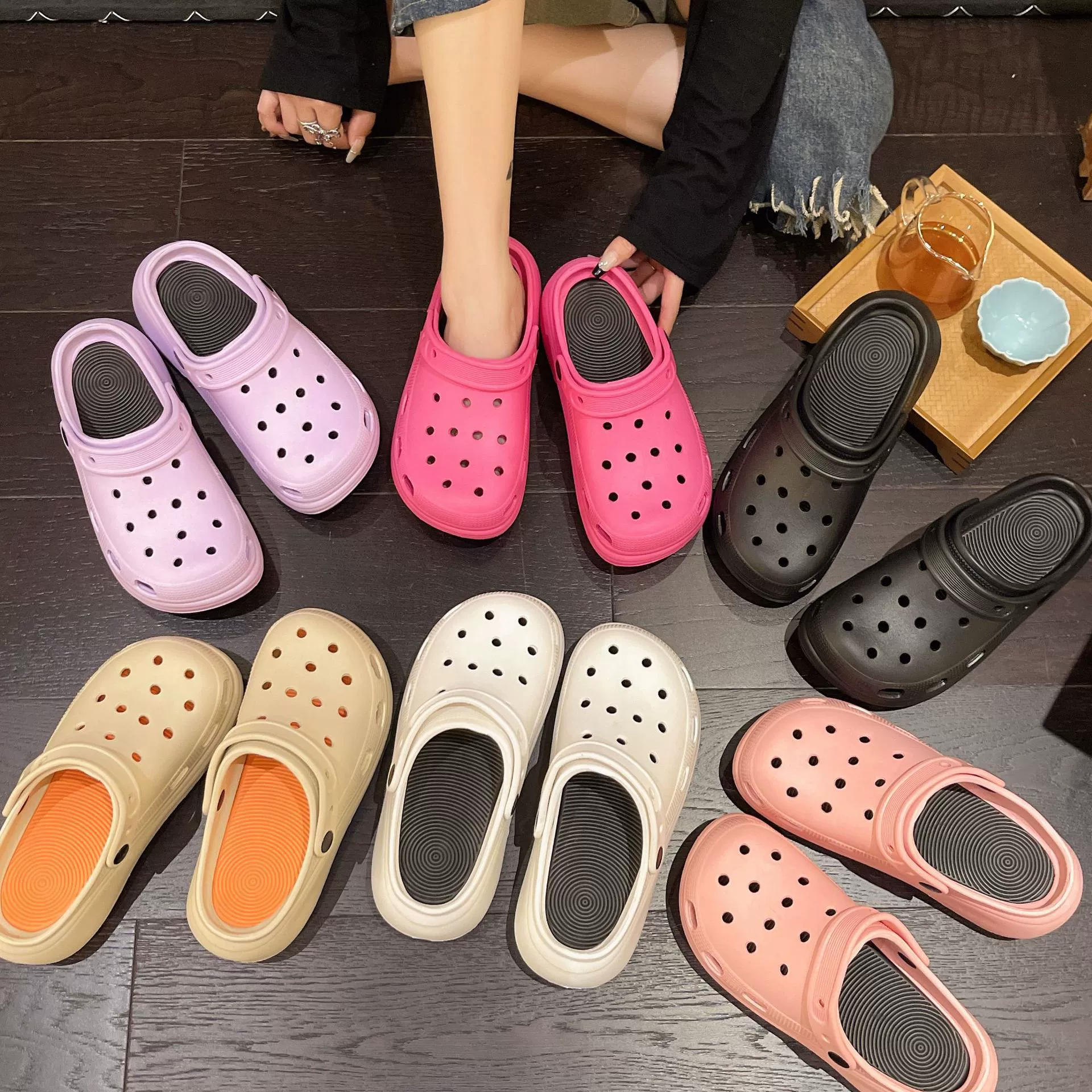 EVA обувь с толстым дном, мягкая подошва, увеличенные сандалии