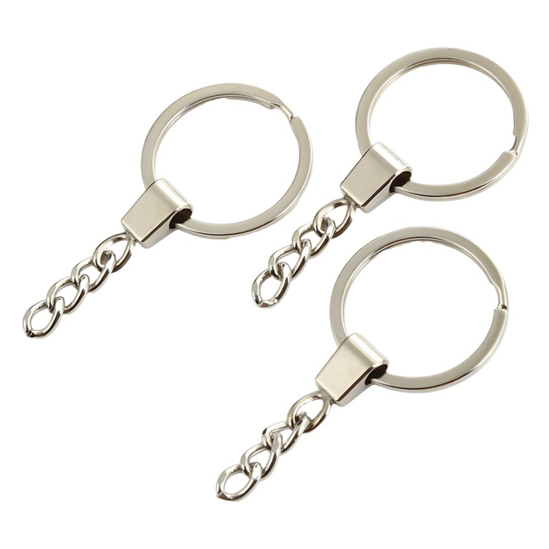 30MM flat ring square key chain key ring bold alloy chain jewelry key chain pendant material