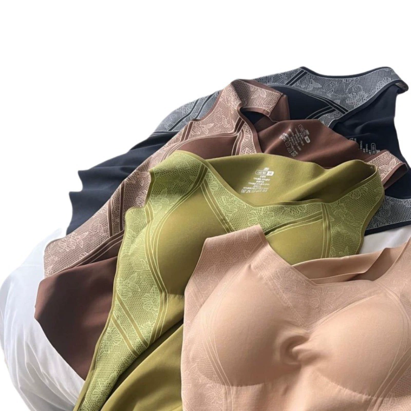 Термобелье, топ с чашками, пояс-ремень удобный для тела, slim fit, V-образный вырез