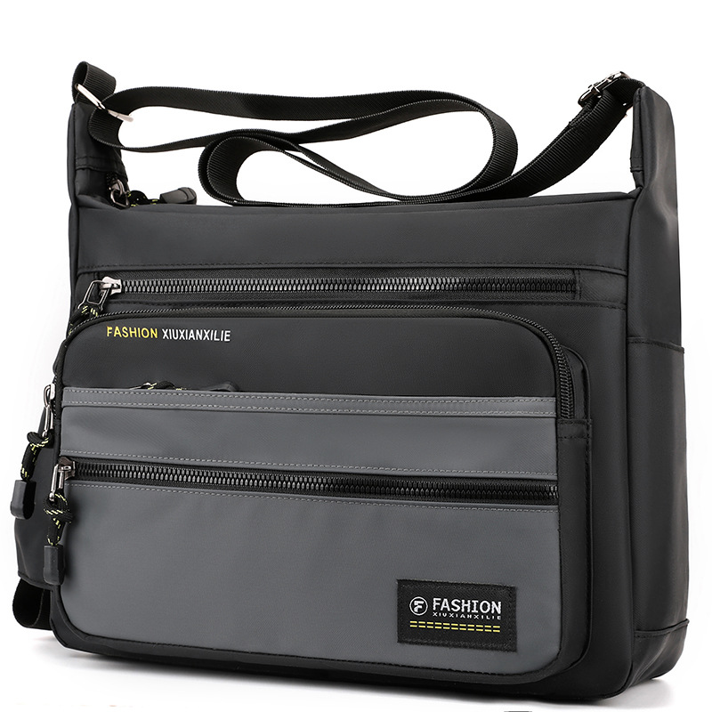 Men's Bag Large Capacity Casual Bag New Style Simple All-match Lightweight Oxford Cloth Multi-layer Shoulder Bag Travel Commuter Crossbody Bag
