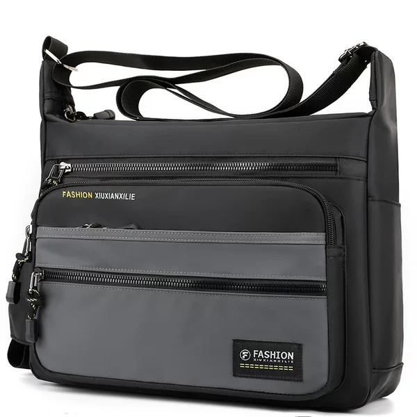 Men's Bag Large Capacity Casual Bag New Style Simple All-match Lightweight Oxford Cloth Multi-layer Shoulder Bag Travel Commuter Crossbody Bag