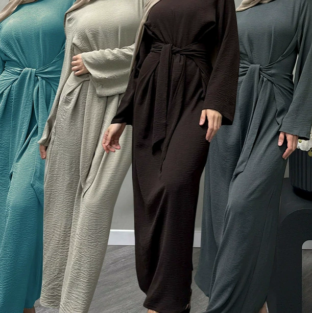 Loriya2024 AliExpress Дубай Ближний Восток Турция Дубай Шнуровка элегантное платье abayaLR822