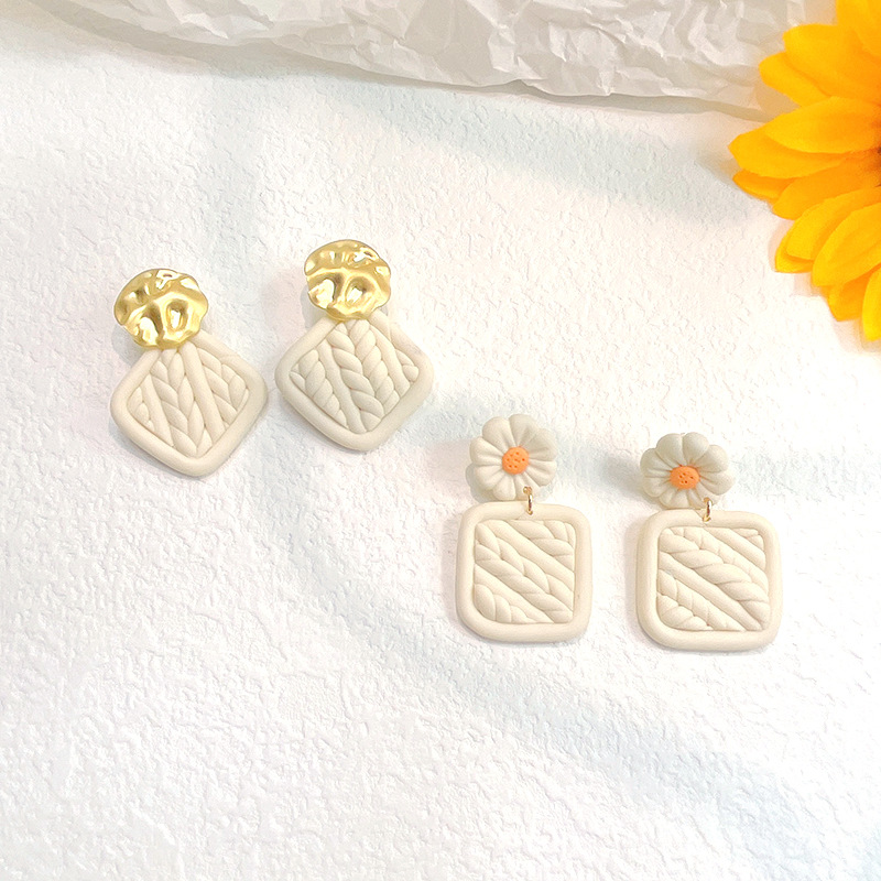 Retro Geometric soft clay Plating Womenu0027S Drop Earrings 1 Pair