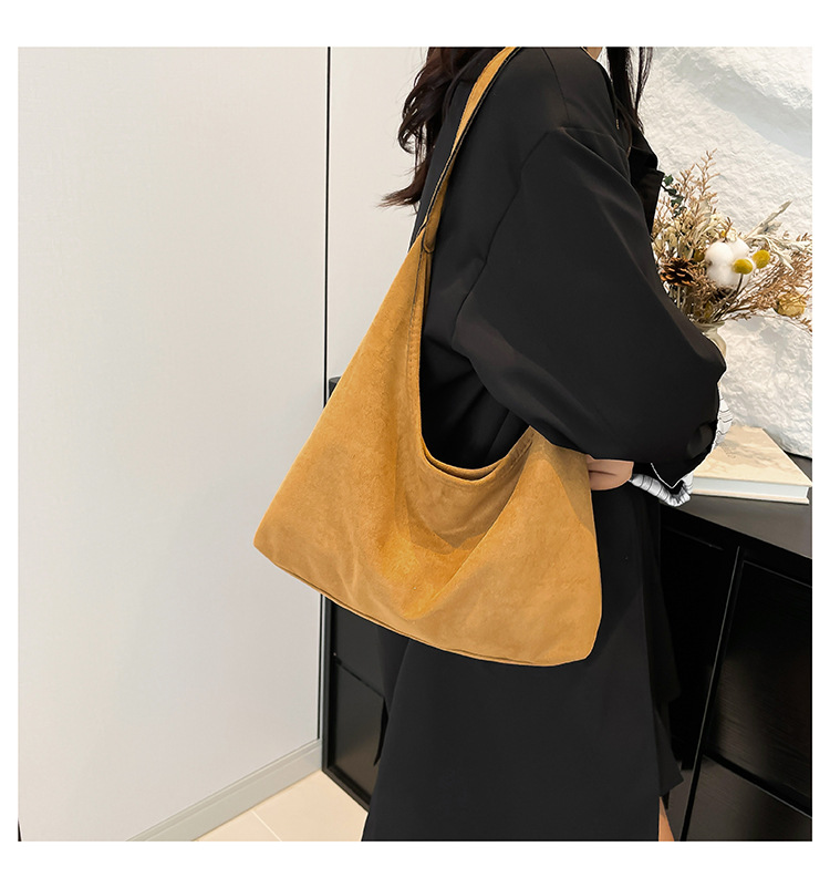 Retro casual commuting large-capacity bag for women, 2024 new autumn and winter suede tote bag, niche casual single-shoulder bag undefined