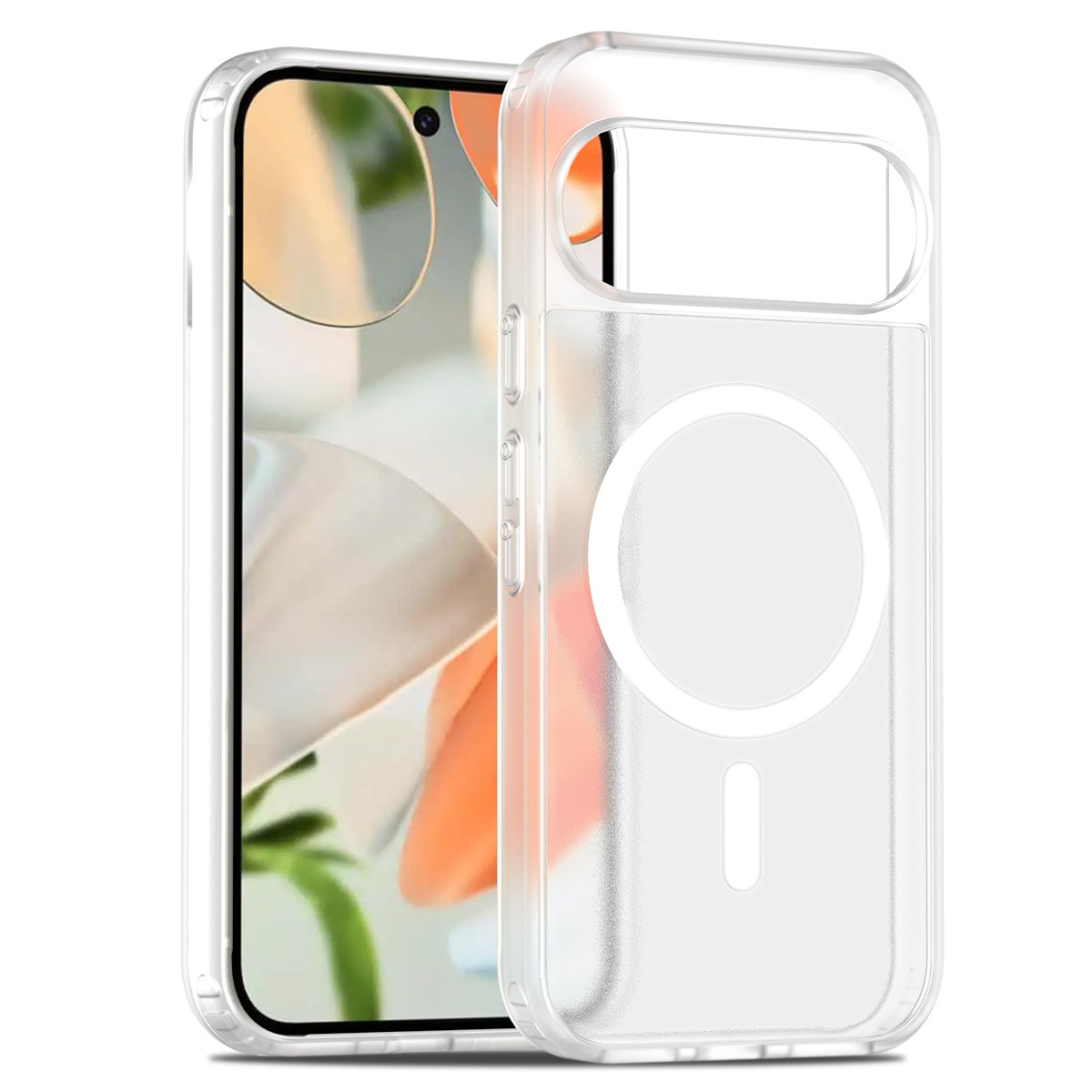 Aplicable a Google pixel9 pro XL Silver Shield Sensación de piel Atracción magnética 2 en 1 10pro Estuche para teléfono móvil Estuche mate semitransparente