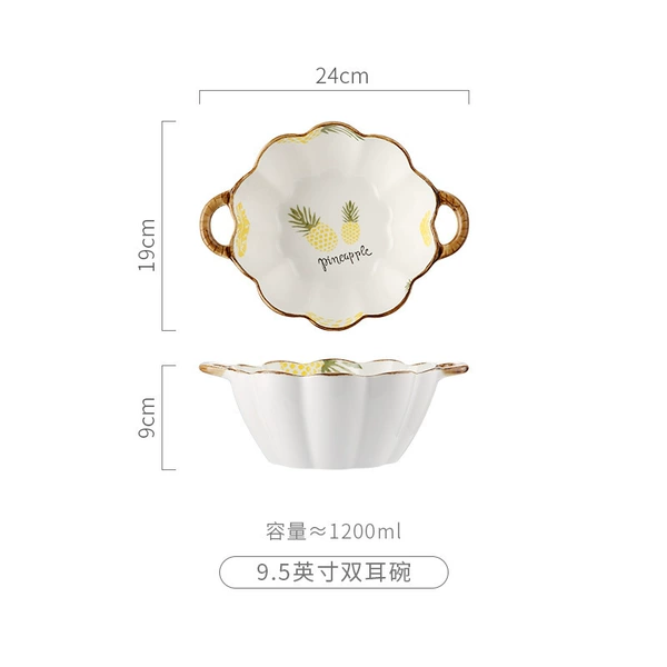 New Pineapple - 9.5-inch Double-Ear Deep Bowl (36)