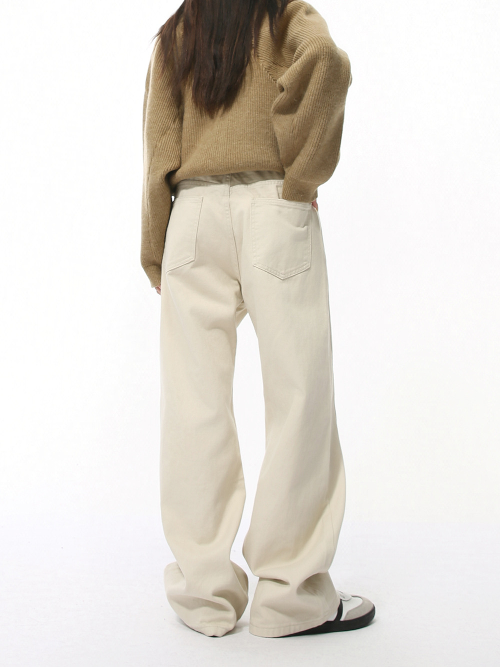 MTLCLOTHES Hombres| Nuevos productos de otoño minimalistas coreanos de color sólido, jeans rectos y sueltos.