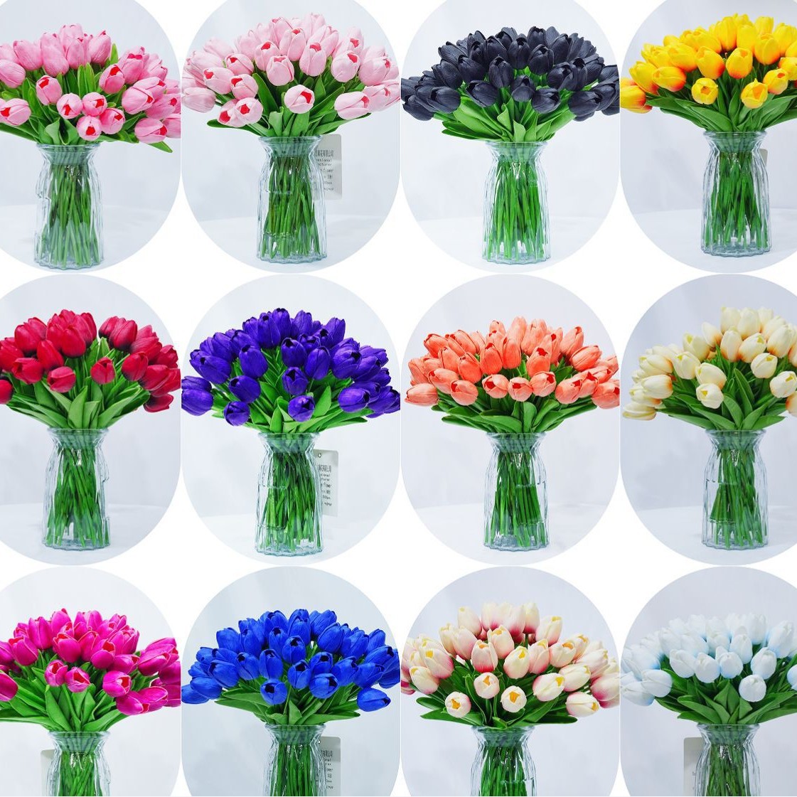 Fábrica directa de venta al por mayor de flores de tulipas de imitación de flores de mano decoración floral de boda