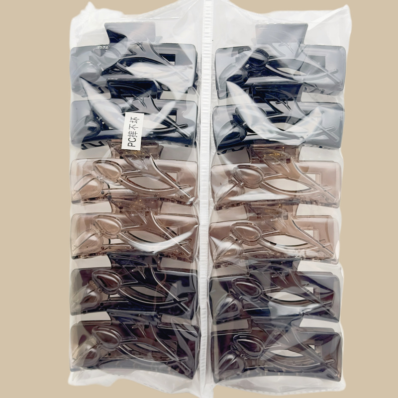 Pinza de Garra Transparente de Plástico PC para Recoger Cabello para Mujeres
