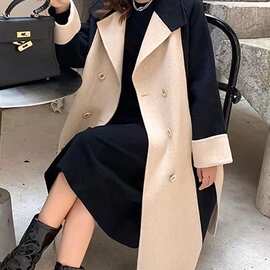 2025秋冬新款呢子外套女潮百搭大衣中长款风衣外套女春秋气质显瘦