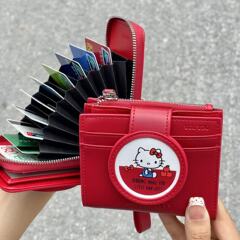 可爱卡通kt猫银行卡收纳卡包少女心高颜值零钱包多卡位皮质证件包