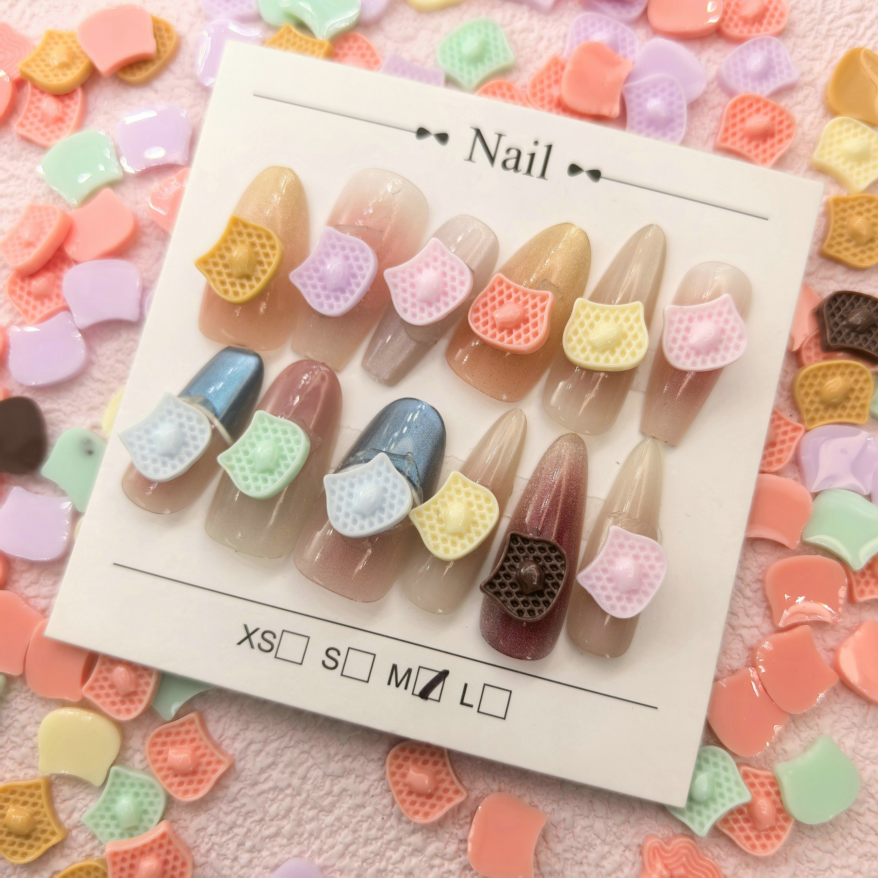 清新甜美塑料树脂迷你食玩华夫饼干奶油胶耳钉发夹潮玩配件000