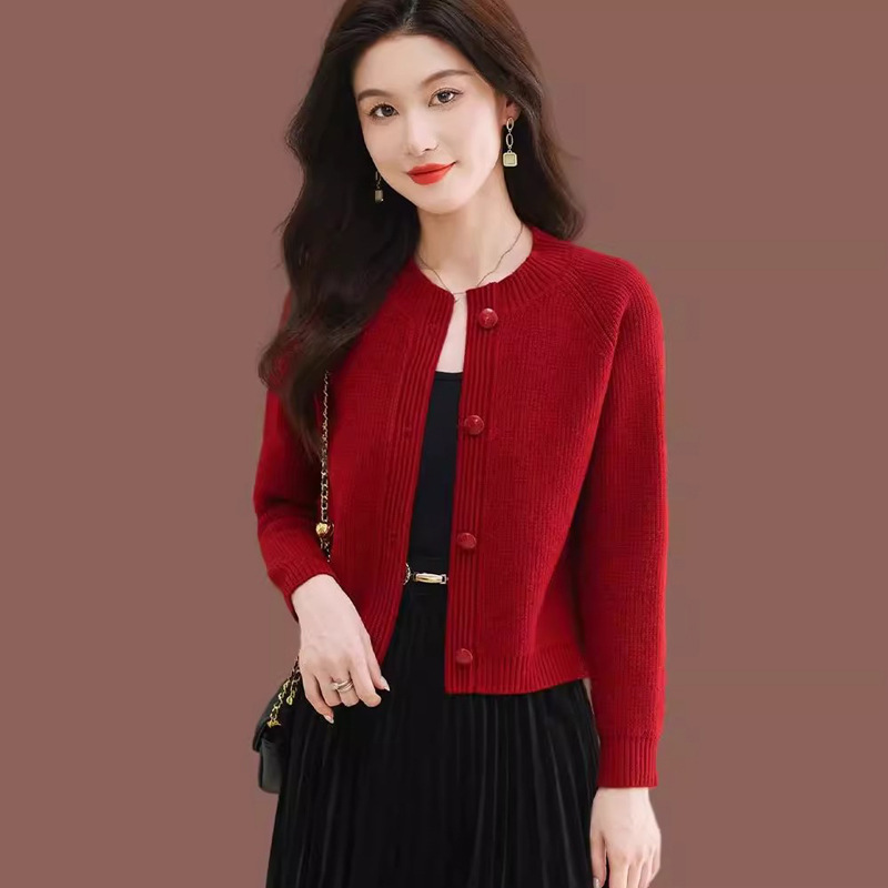 Sweater Short Coat Women's Spring and Autumn 2025 New Fashion High Waist Dress Top Small Knitted Cardigan Outer