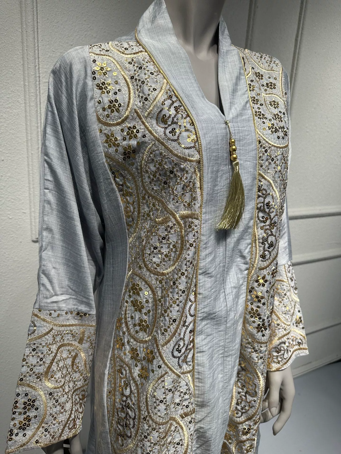 Свадебное платье Abaya Middle East Dubai юбка с Sequined свободная вечерняя стойкая на молнии вышивка кимоно женская одежда