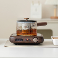 胡桃木电陶炉透明磁吸侧把套装家用茶水分离煮茶壶小型养生壶新款
